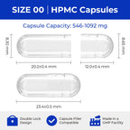 ATLEMISME Empty Vegan Capsules Size 00 - Vegan Capsules Empty (5000 Count) Empty Capsules DIY Vegetable Capsule Filling - Veggie Capsules Empty Caps with 2 Micro Lab Spoons for Capsule Filling