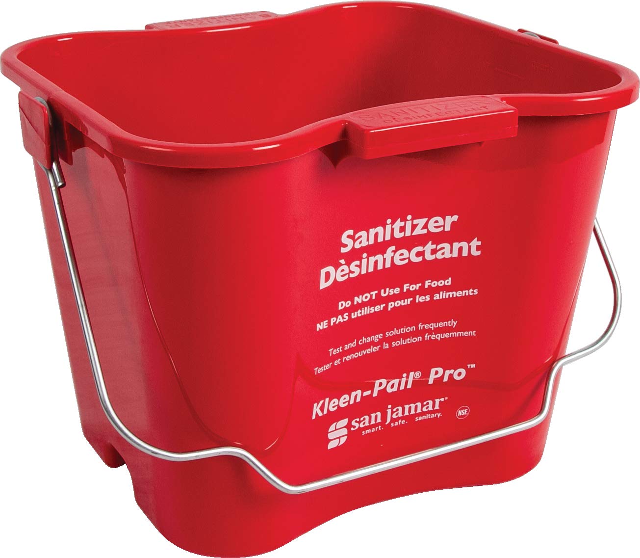 San Jamar Kleen-Pail Pro, Bucket with Handle for Cleaning Products in Commercial and Home Setting, 6 Qts, 12 Count, Red