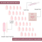 Glamnetic Press On Nails, Short Almond Glossy, Fake Nails 24pc Nail Kit