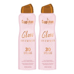 Coppertone Glow Shimmer Sunscreen Spray SPF 30, Water Resistant Broad Spectrum SPF 30 Spray Sunscreen, Free From Parabens, PABA, Phthalates, Octinoxate and Oxybenzone, 5 Oz Bottle, Pack of 2
