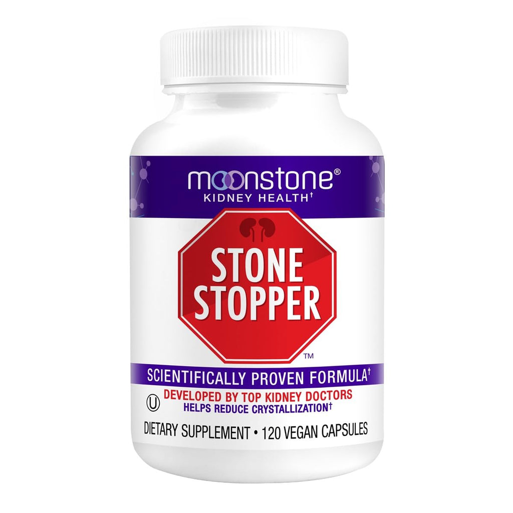 Moonstone Stone Stopper Capsules, Kidney Stone Prevention, Calcium Oxalate Protector, Alkali Citrate Support Supplement, Developed by Urologists to Support Kidney Health, 30 Day Supply (120 Count)