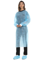 LIFESOFT Disposable Isolation Gown Polypropylene Lab Gowns Knit Cuff Long Sleeve Pack of 15