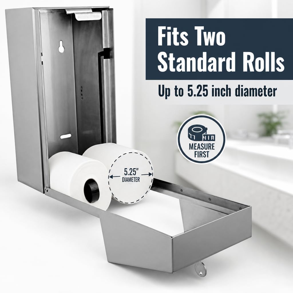 Stylever Commercial Toilet Paper Dispenser - Double Roll Holder