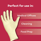 Dealmed Disposable Latex Gloves – Medical Gloves, Multi-Layer, Size 7, 50 Pairs Per Box