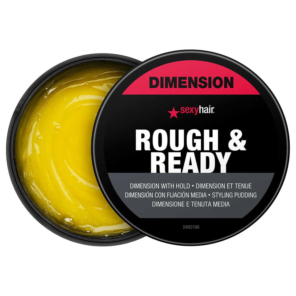 SexyHair Style Rough & Ready Dimension with Hold Styling Putty, 2.5 Oz | Pliable Hold | Allows Easy Molding, Defining and Shaping