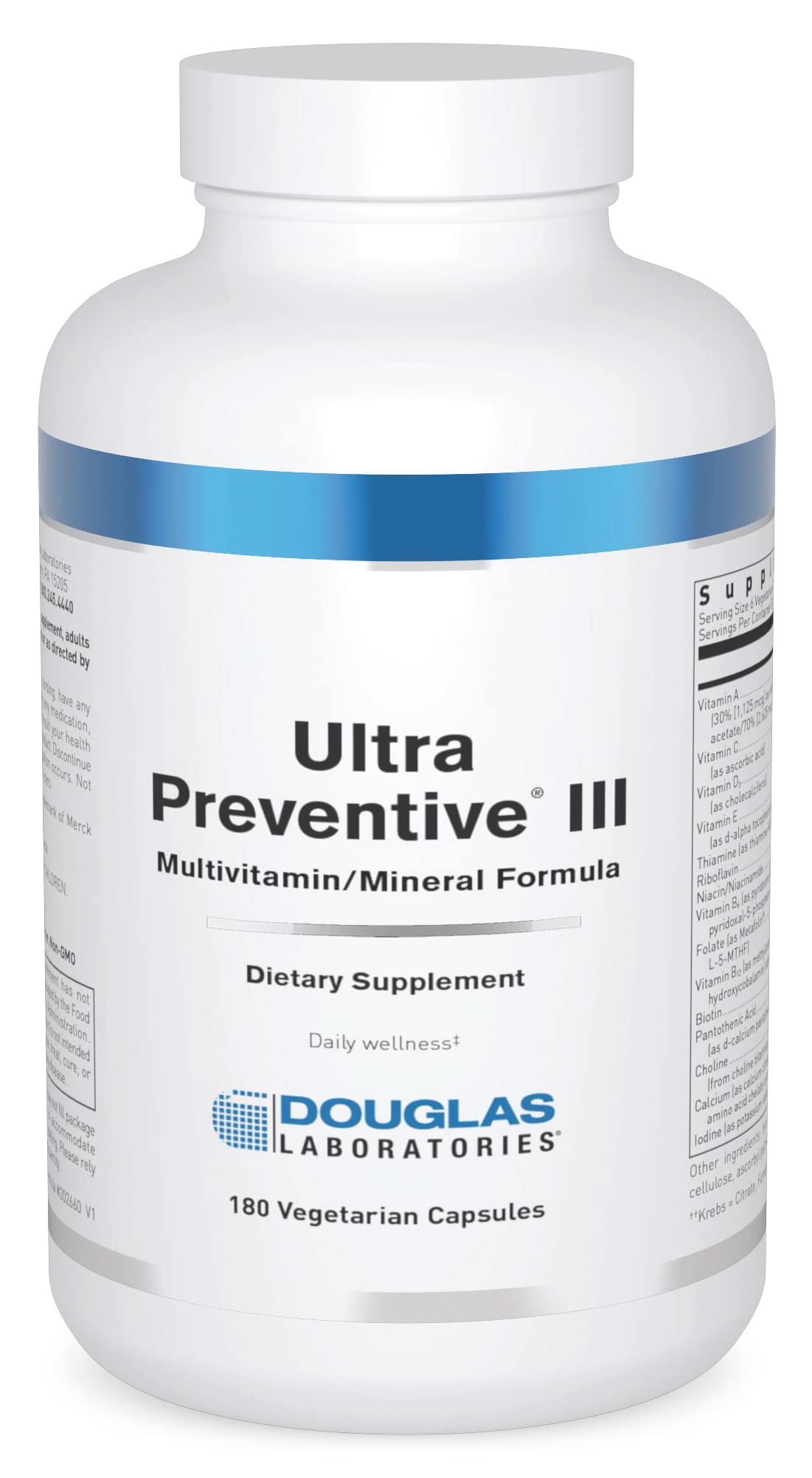 Douglas Laboratories Ultra Preventive III | Comprehensive Multivitamin/Mineral Formula | 180 Capsules