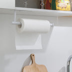 theaoo Under Cabinet Paper Towel Holder for Kitchen, Self-Adhesive, White