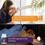 AM PM Multivitamin - Cortisol Supplements for Women and Men with L-Theanine, Ashwagandha - Rhodiola Rosea Supplement 200mg - Vitamin B Complex - Nootropics - Day and Night Vitamins for Women & Men