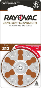 Rayovac Proline Advanced Hearing Aid Batteries | Size 312 | World's Longest Lasting Battery | Child-Resistant Packaging (48)