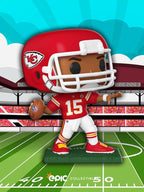 Epic Collectibles Football: KC Chiefs - Patrick Mahomes in Throwing Stance Vinyl Figure Bundle with Compatible Funko Pop Box Protector