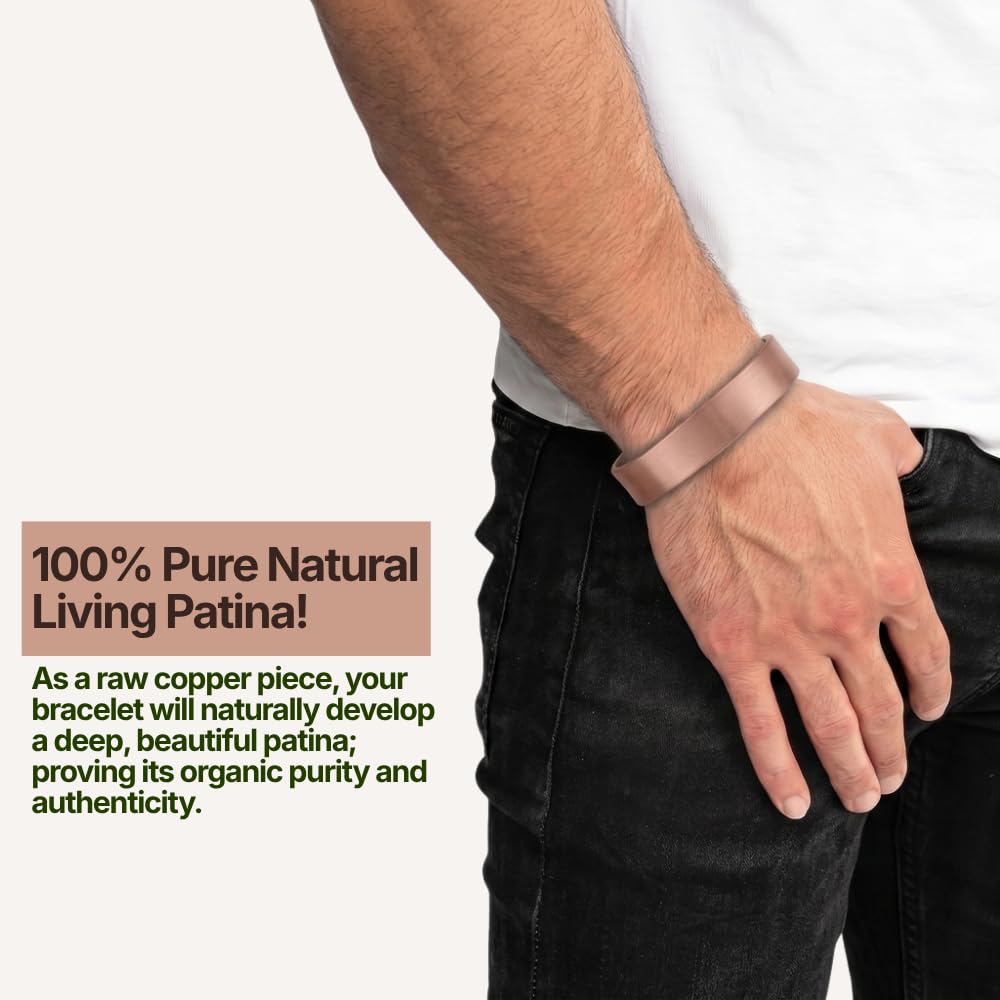 DEMMEX 3mm Thick Solid Copper Bracelet for Men & Women – 100% Pure, Raw, Uncoated Brushed Matte Copper Cuff – No Magnets – Heavy Gauge Thickest of Its Kind – Handmade in Turkey