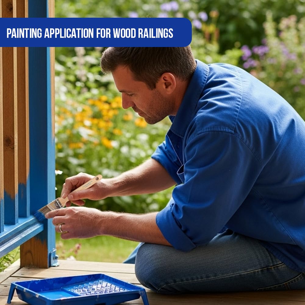 10 Pack Pro-Grade Premium Wall/Trim House Paint Brush Set Great for Professional Painter and Home Owners Painting Brushes for Cabinet Decks Fences Interior Exterior & Commercial Paintbrush.