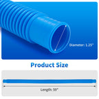 1.25 x 59 Inch Pool Hoses for Above Ground Pools,Pool Filter Pump Hoses,Compatible With Intex Filter Pump 607,637 With 12 Metal Clamps（3 Pack）