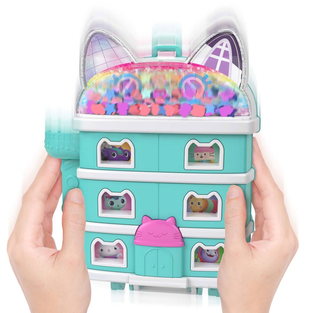 Polly Pocket x Gabby’s Dollhouse Compact, Micro Dolls and Playset, 9 Themed Accessories, Pandy Paws, Cakey, & Mercat Pet Friends