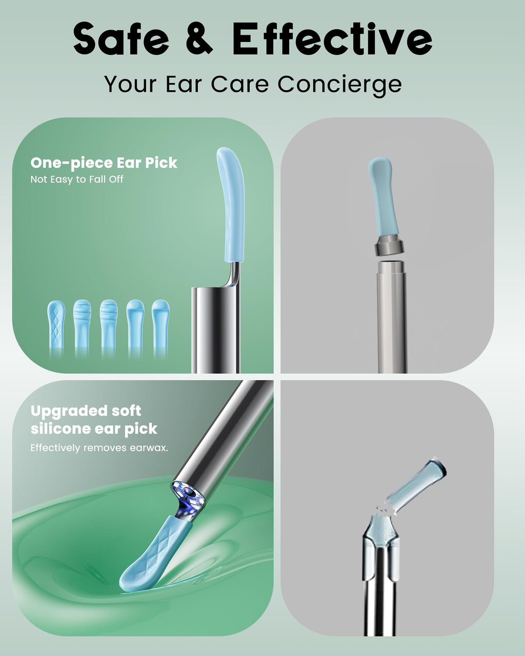 Ear Wax Removal - Earwax Remover Tool with Ear Set - Ear Canal Cleaner with 1080P Camera - FSA HSA Eligible - Ear Cleaning Kit with Ear Spoon - Ear Camera for iOS & Android (Navy Blue)