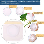 12Pcs Hypoallergenic Castor Oil Pack Wrap for Belly Button, 3.2 x 3.2 inches Disposable, Self-Adhesive, and Highly Absorbent Castor Oil Wraps Patch Pads - White
