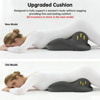 Butt Cushion for Couples - Memory Foam Support Pillow for Women, Sitting and Lying. Ideal for Waist, Neck, and Multi-Position Comfort at Home. Modern Simple Style Pillowcase (All Grey)