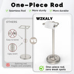 WZKALY Toilet Paper Holder Stand, Brushed Nickel Toilet Paper Holder Free Standing, Post Pivoting Design & Stable Weighted Base SUS304 Stainless Steel for Bathroom(Mega Roll)