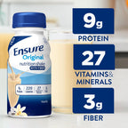 Ensure Original Vanilla Nutrition Shake With Fiber | Small Meal Replacement Shake | Ready to Drink | 9g Protein, 27 Vitamins and Minerals | 8 fl oz - 24 Pack