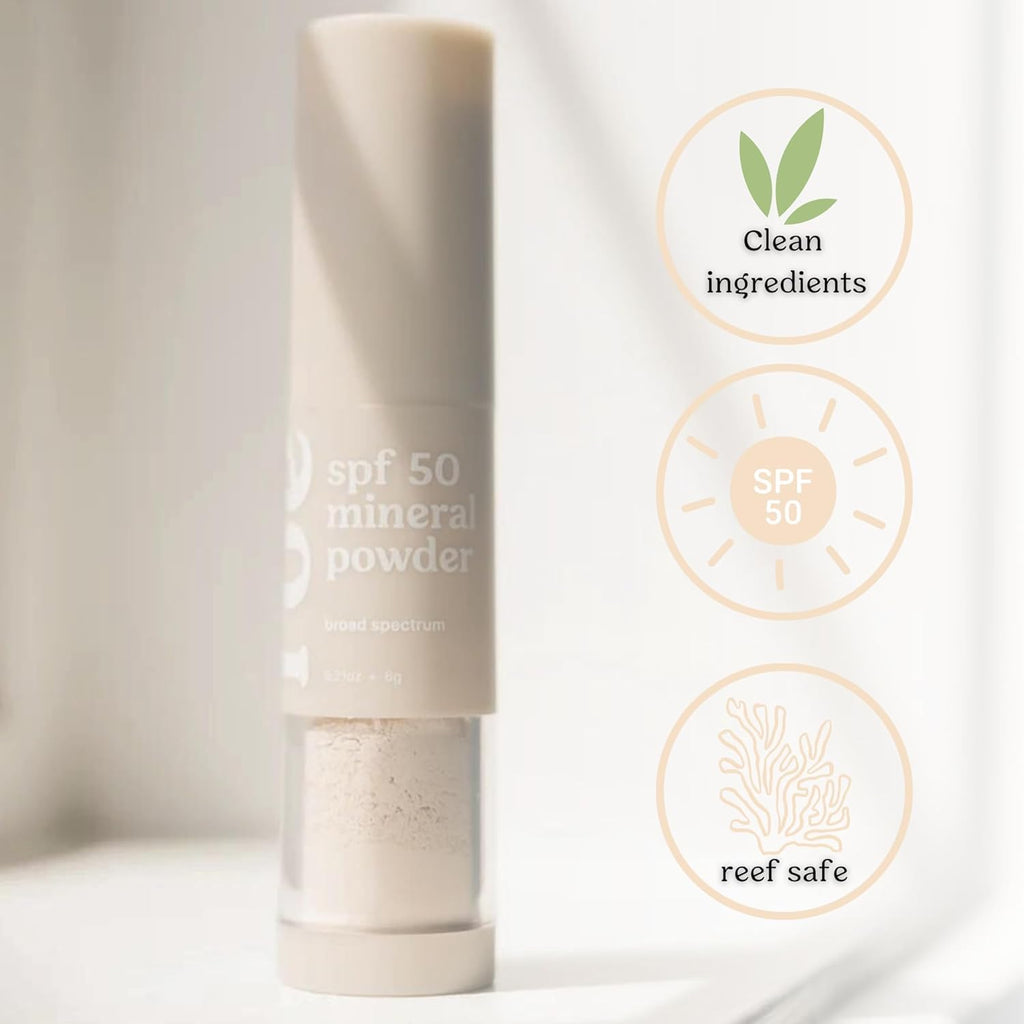 Roe Wellness- Kids SPF 50 Brush On Mineral Sunscreen Powder EWG Certified, Non-Toxic, Reef-Friendly, Easy to Apply for Kids, Babies & Parents (2Pack)