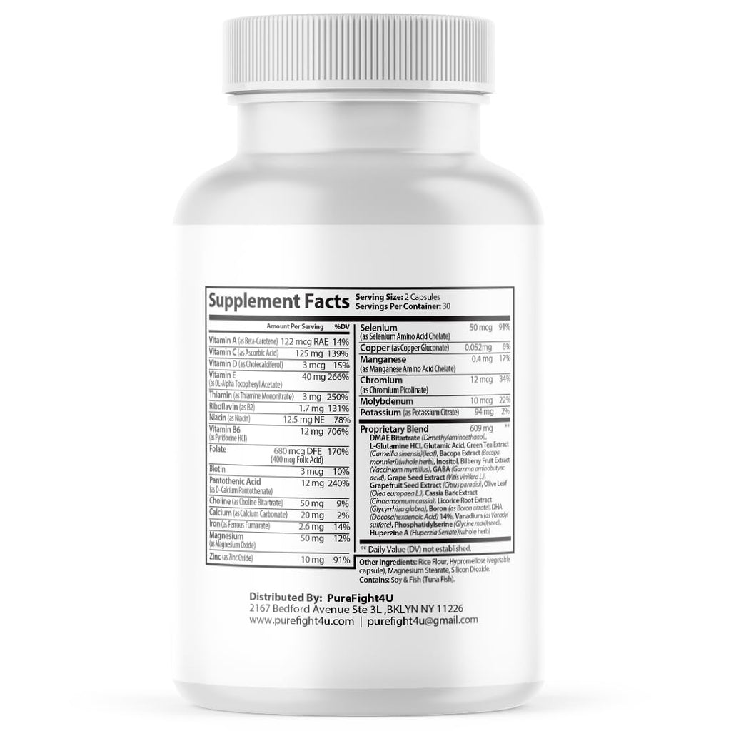 Brain Productivity Supports Focus, Memory & Cognitive Function | Dietary Supplement | 60 Capsules
