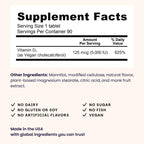 EZ Melts Dissolvable Vitamin D3 5,000 IU - Vegan Vitamin D Supplement for Bone & Teeth Support - No Artificial Flavors - Plant-Based & Non-GMO - Green Apple - 90 Dissolvable Tablets (90 Servings)