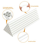 FurRain White Plastic Cake Dowel Rods for Tiered Cake Construction and Stacking Supporting Cake Round Dowels Straws with 0.4 Inch Diameter (12 Inch)