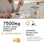Elare Aged Garlic Extract, 300 Count 7500mg Odorless Organic Garlic Supplement for Heart & Immune Support, 2 Years Aged Garlic Extract, All-Natural, Vegetarian, Non-GMO, Antioxidant Wellness