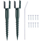 No Dig Ground Screw Anchor, U Shaped Powder-Coated Post Stake, 27 inch 2pcs