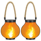 Hompavo Larger Gen2 Solar Lanterns Outdoor, Dual Charging (USB/Solar) & 2-Mode - Waterproof Decorative Hanging/Table Lights for Yard Patio Garden Halloween Christmas Decor, Birthday Gifts for Women, 2