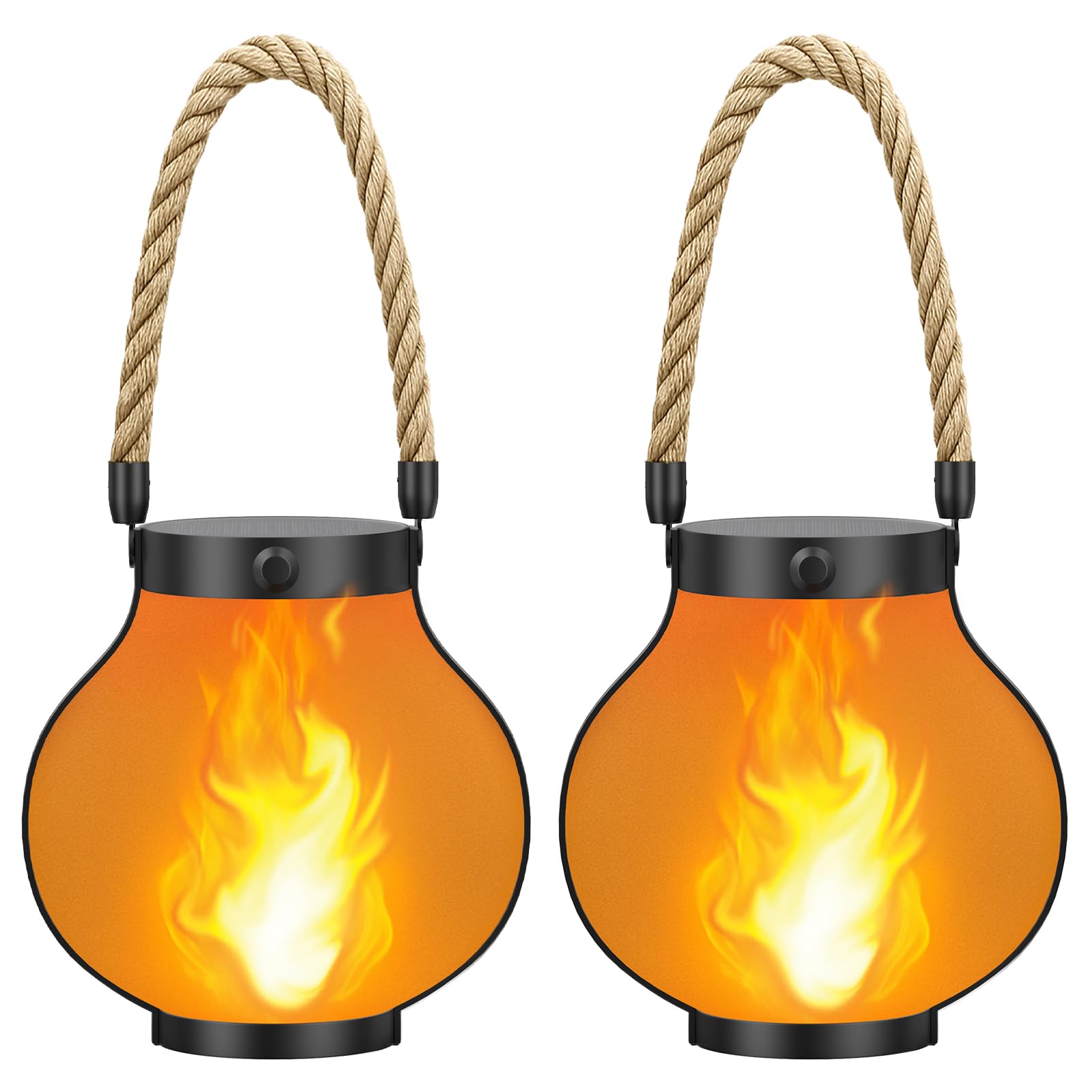 Hompavo Larger Gen2 Solar Lanterns Outdoor, Dual Charging (USB/Solar) & 2-Mode - Waterproof Decorative Hanging/Table Lights for Yard Patio Garden Halloween Christmas Decor, Birthday Gifts for Women, 2