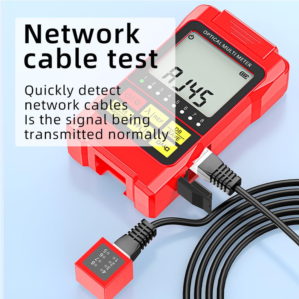 D YEDEMC Fiber Optic Cable Tester Portable Optical Fiber Power Meter FC/SC/ST Universal Interface Integrated OPM, VFL, and RJ45 Functions (OPM-VFL-2)