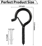 Etoolia 12 Pcs Ceiling Q Hanger Hooks for Hanging Plants 2.2inches Black