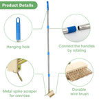 Juxifyron Crack Weeder, Moss Remover Tool, Manual Crevice Weeding Tool, Weed Puller Tool with 67-inch Long Handle for Deck, Paver, Patio, Walkway, Driveway - 2 Brush Heads 2026V