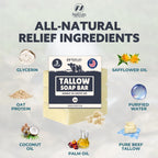 Natrulo Sebum Soap Di Res In Barra - Animal Sebum Soap Powered With All Natural Grass Without Fragrance - Moisturizing Bath Gel For Face And Body Ideal For Eczema Skin S