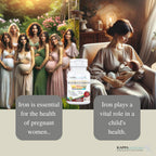 KAPPA NUTRITION Iron 26mg, Vitamin C & Orange 150mg, Folate 667mcg DFE, Vitamin B12, Beetroot, Brewers Yeast, Broccoli & MCT Oil 9 in 1 Advanced Complex (90 Capsules)