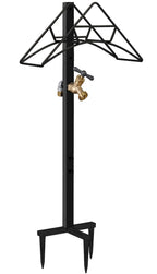Artigarden Garden Hose Holder Stand with Brass Spigot Faucet Freestanding