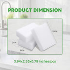Magic Melamine Sponge Eraser, GRS Certified 100 Pack Magic Cleaning Erasers in Bulk No Scratch & Super Absorbent, Multi-Functional Melamine Foam Sponges for Bathroom Window Shoes Kitchen