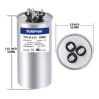 SUREPHON 70+5 uF 70/5 MFD ±5% 370V/440VAC Dual Run Start Capacitor CBB65 Works for AC Unit Fan Motor Start or Heat Pump or Condenser Straight Cool