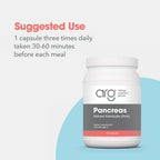 Allergy Research Group ARG Pancreas Natural Glandular - Supports Healthy Pancreas, Immune & Digestive Activity - 425 mg per Serving - Freeze Dried Tissue from Pork - 720 Servings - 720 Capsules