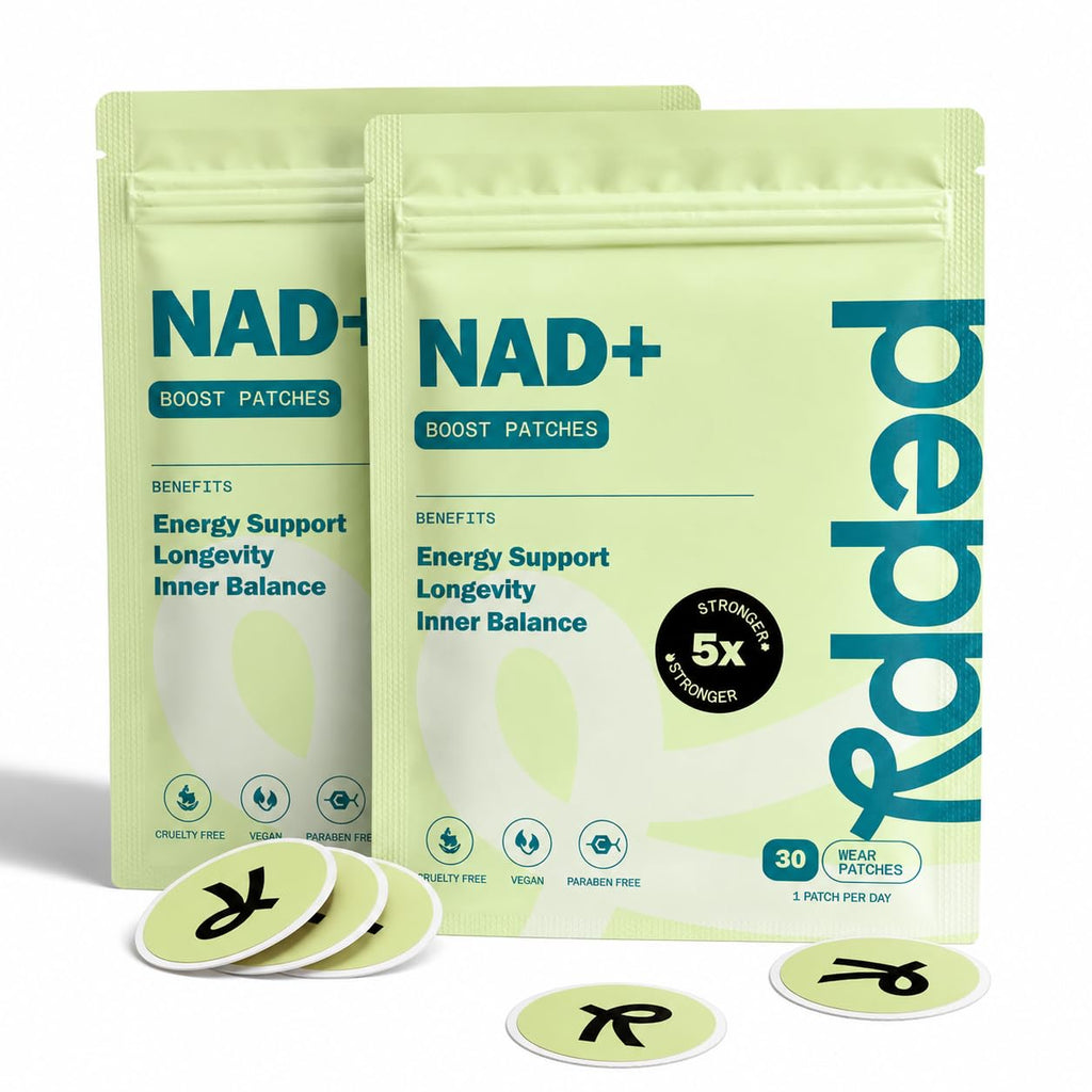 peppy NAD+ Patches for Women & Men, 60 Count – Energy Patches for Daily Vitality & Focus, Advanced Time Release 8–12 Hour Wellness Support, Premium Vegan Transdermal Patch System