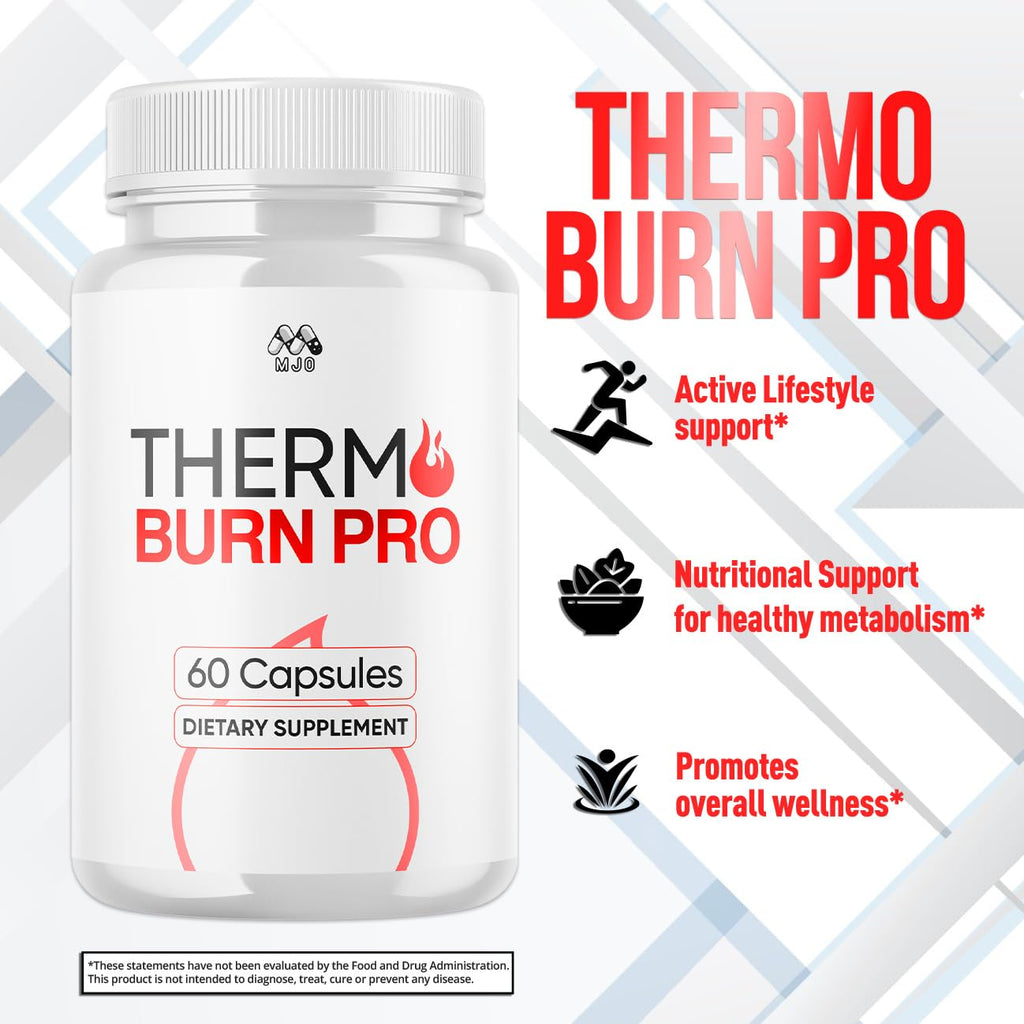 Thermo Burn Pro Capsules, Official Thermoburn Pro Pills with All Natural Ingredients, Maximum Strength ThermoburnPro with Advanced Premium Vitamins Supporting Wellness & Health Naturally (60 Capsules)