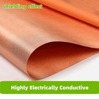 Amradield Pure Copper Faraday Fabric Cloth 39"x43" for WiFi Cell Bluetooth GPS Grounding Mobile Phone Copper Fabric Material Reduce Harmful Signals Protection Certified Healthy