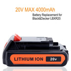 Lasica 2Pack 4.0Ah 20V MAX LBXR20 Compatible with Black and Decker Weed Eater 20V Battery LB2X4020 LBXR2020-OPE LBXR20-OPE2 LBXR20B-2 LB2X3020-OPE LBXR20BT 20 Volt Max Outdoor Cordless Power Tools
