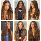 Miss Lee Human Braiding Hair for Boho Knotless Braids Bulk Curly Bundles Human Hair for Micro Braiding Wet and Wavy Water Wave No Weft Human Hair Extension for Box Boho Braids 100g with 2 Bundles 27#