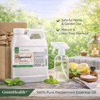 GreenHealth Peppermint Essential Oil – 16 fl oz | 100% Pure & Uncut | Heavy-Duty Plastic Jug | FDA Compliant, Space-Saving Container | for Aromatherapy, Soap, Candles, Cleaning, DIY
