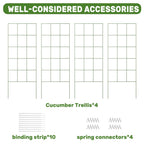 DOEWORKS 48" Cucumber Trellis, 2-Pack, Foldable, for Cucumbers, Beans, Tomatoes, Flowers