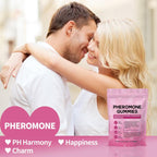 Boasi Pheromone Gummies with Slippery Elm, for Women,Enhance Charm,Supports Balance,Confidence & Social Vibe,Vegan,Non-GMO,Gluten-Free,Strawberry Flavor,60 Gummies