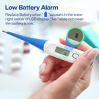 Boncare 10 Seconds Oral Thermometer for Adults and Kids - Accurate & Safe Rectal Thermometer for Baby with Fever Alarm, Digital Thermometer (Light Blue)