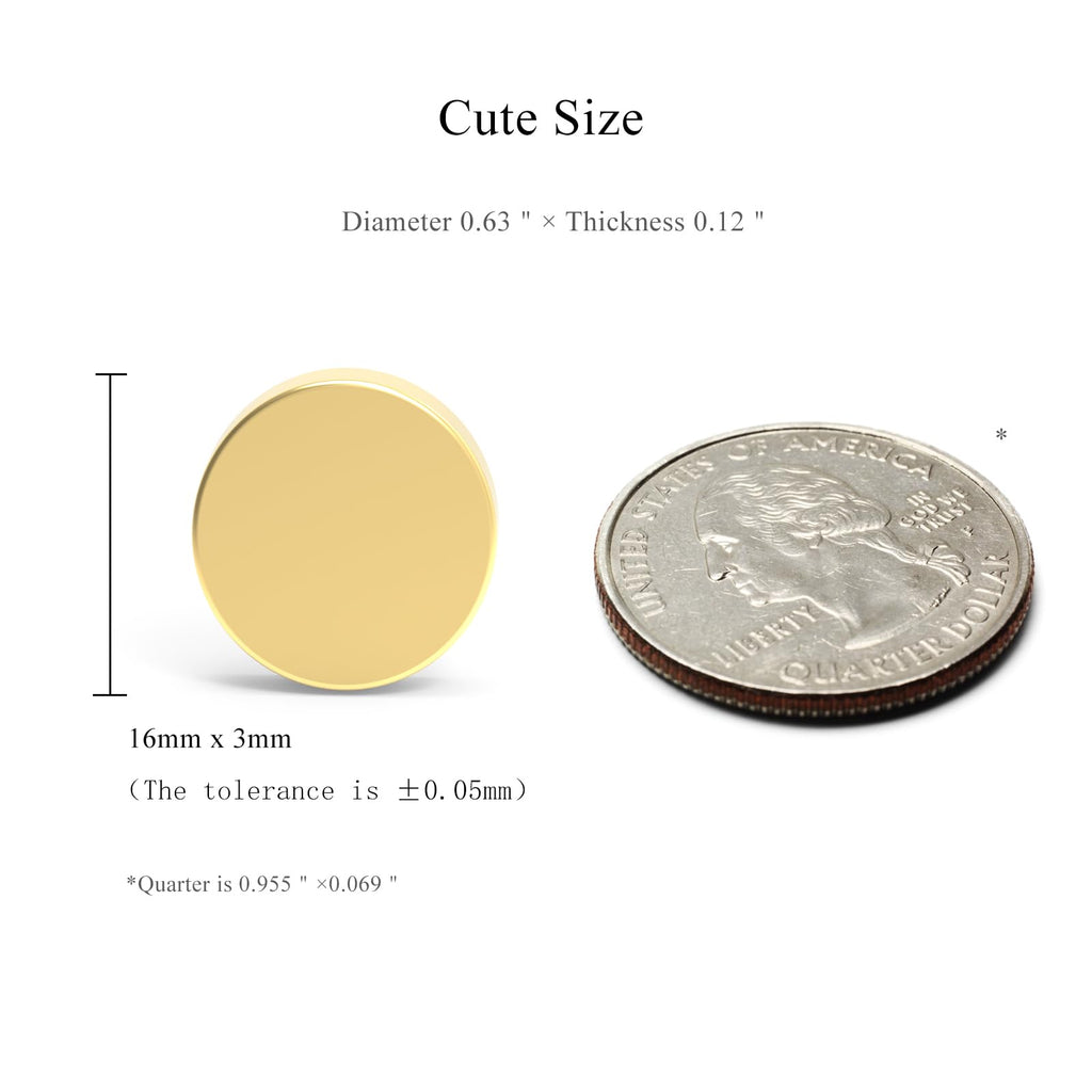 THCMagorilla Strong Neodymium Rare Earth Magnets for Crafts, Heavy Duty Round Small Magnets, 0.63 x 0.12 Inch, 20 PCS, Gold